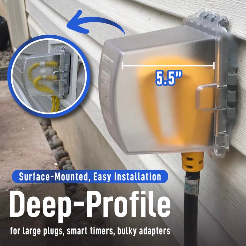 Sealproof 1-Gang Weatherproof In Use Outdoor Outlet Extra Deep Cover | Lockable, UL Extra Duty Compliant, 18 Configurations, Polycarbonate - Image 5