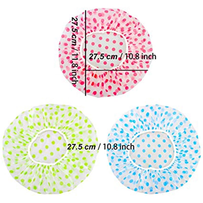 Reusable Shower Cap 6 Pack | Elastic Waterproof Hair Cover for Shower, Spa, Salon, Makeup | Extra Large 17.3 in | Foldable Travel-Ready Caps for Women, Men, Hotels | Hair Protection Accessories - Image 3