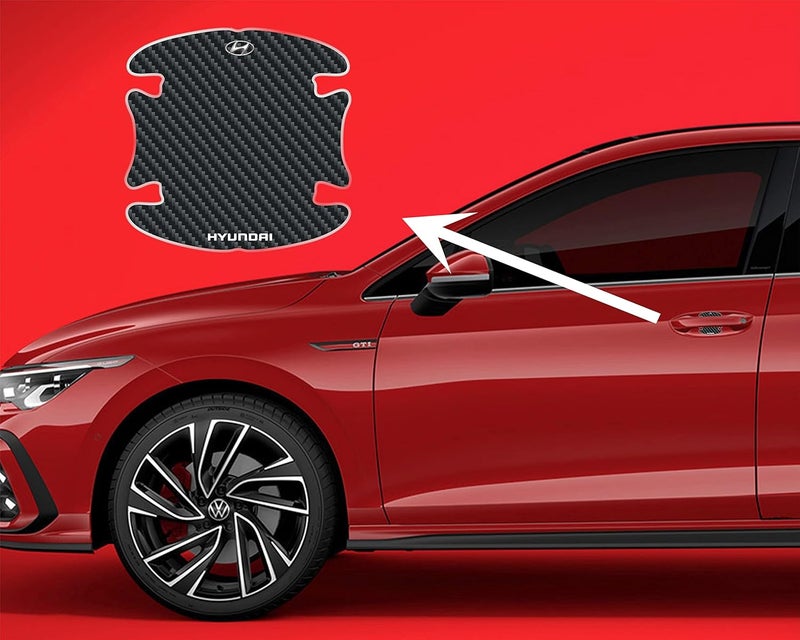 BIG FLAG ملصق حماية من الخدوش ليد باب السيارة من ألياف الكربون بتشطيب جل 3D BFRC (عبوة من 4) (MRDRCFVAR) (هيونداي) - Image 1