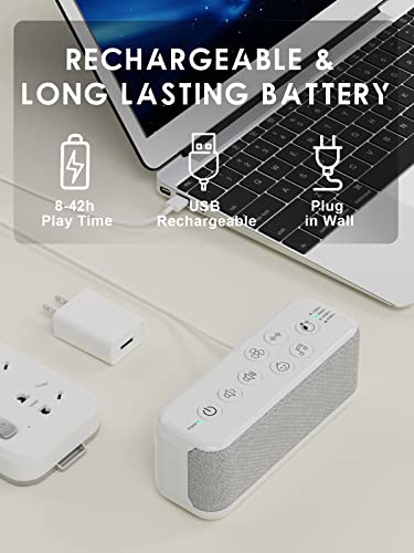 OnLyee White Noise Machine for Office Privacy & Noise Canceling, USB Rechargeable Sound Machine for Sleeping Adults, 42 Soothing Sounds, Lullabies, Fan Sounds, Auto-Off Timer – Ideal for Sleep & Focus - Image 3