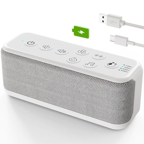 OnLyee White Noise Machine for Office Privacy & Noise Canceling, USB Rechargeable Sound Machine for Sleeping Adults, 42 Soothing Sounds, Lullabies, Fan Sounds, Auto-Off Timer – Ideal for Sleep & Focus - Image 1