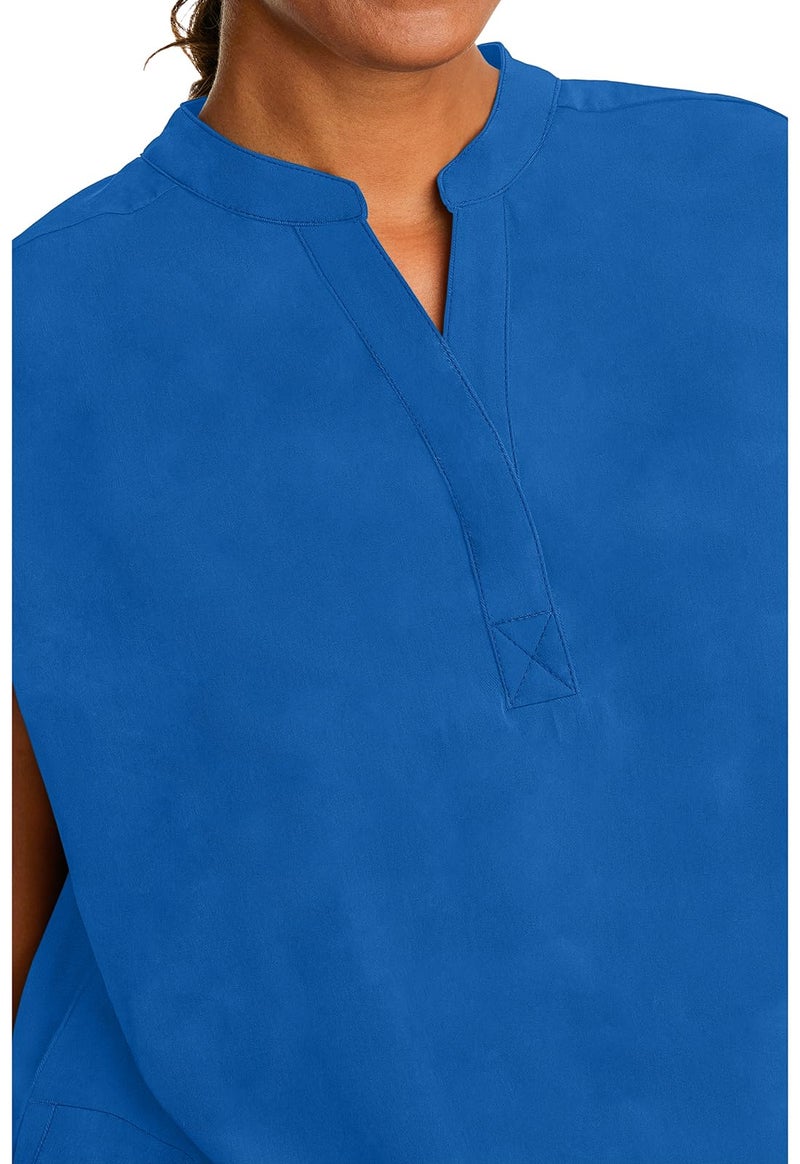 Healing Hands Women's Scrub Top Relaxed Fit Journey Top - 2 Pockets with Knit Details, Dolman Sleeve and Rounded Hem - 2152, M, Royal - Image 2