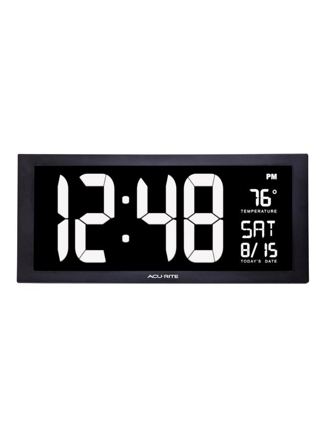 Acurite AcuRite 76102M Oversized LED Clock with Indoor Temperature, Date and Fold-Out Stand, 18" , White  - Image 1