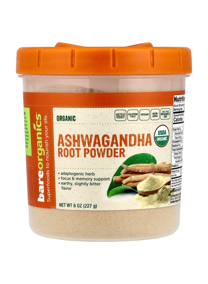 Organic Ashwagandha Root Powder, 8 oz (227 g)