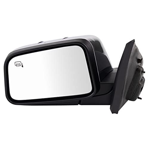 TRQ Driver Side Power Heated Mirror Chrome Cover Textured Black Compatible with 20082009 Lincoln MKX FO1320467