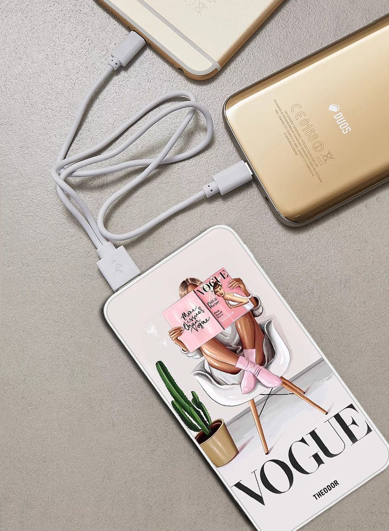 Theodor 10,000 mAh Super Fast Charging Ultra Compact Power Bank with Quick Charge & Power Delivery, Portable Charger For iPhone and Android Vogue Art - Image 2