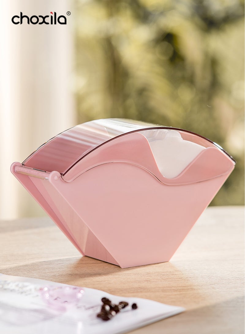 choxila 1pc Pink Coffee Filter Holder, Coffee Filter Storage with Dustproof Cover, Coffee Filter Paper Dispenser Rack, Coffee Filter Box for Coffee Shop, Home, Office, Capacity of 200 pcs V60 and Cone Coffee Filters - Image 4