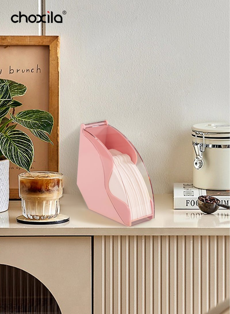 choxila 1pc Pink Coffee Filter Holder, Coffee Filter Storage with Dustproof Cover, Coffee Filter Paper Dispenser Rack, Coffee Filter Box for Coffee Shop, Home, Office, Capacity of 200 pcs V60 and Cone Coffee Filters - Image 5