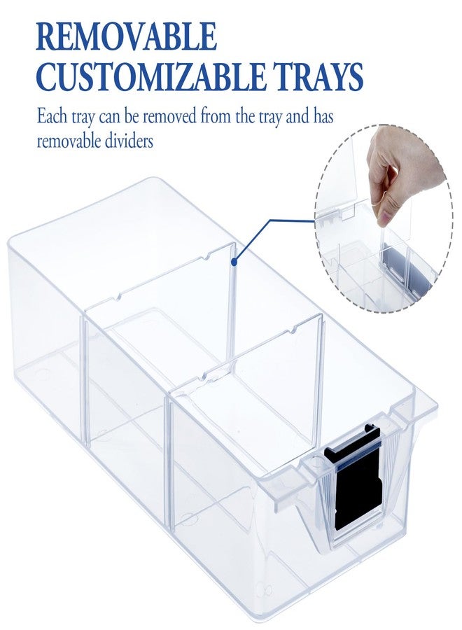 MyGift 11 Inch Clear Arts and Crafts Sewing Supplies Storage Organizer Case with Black Accents, 24 Customizable Compartments, and 6 Drawers with Removable Dividers - Image 3