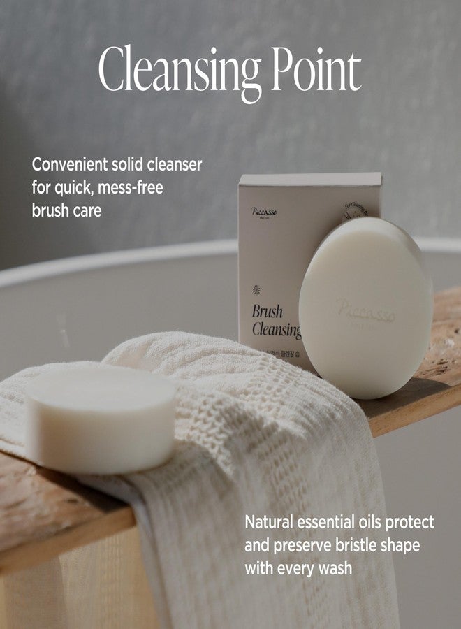 Piccasso Brush Cleaner Soap with Case & Cleaning Mat, Solid Makeup Brush Cleaner and Cleanser for Makeup Brushes, Gentle Deep Cleaning Brush Soap for Sponges, Puffs & Makeup Applicators, Made in Korea - Image 4