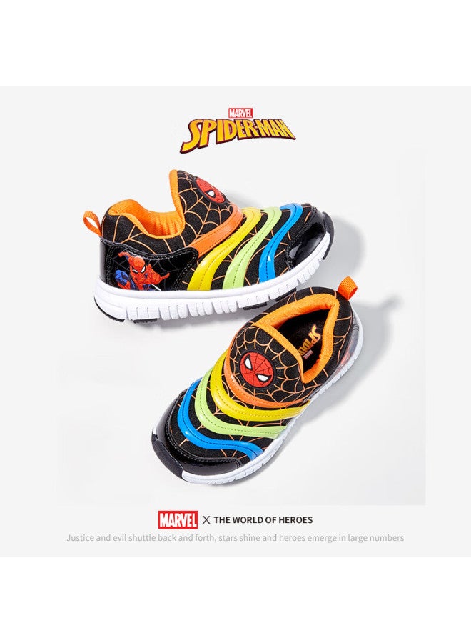 Disney Disney Boys' Spring And Autumn Caterpillar Shoes Marvel Spider-man Slip-on Sneakers Dm1052s Black Orange Size 30  - Image 4