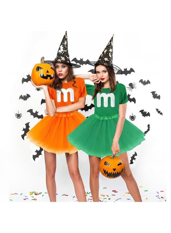 FONYFA Letter M Halloween Costume T-Shirt Tutu Skirts T Shirt Team Group Costume Funny for Halloween Christmas Party Costume, Red, Small - Image 3