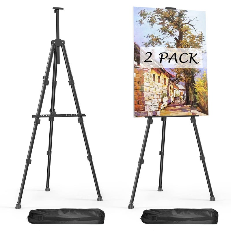 Aredy Easels for Painting Canvas Aredy 66 Art Easel for Drawing Portable Painting Easel Stand Metal Table Top Easel 2 Pack