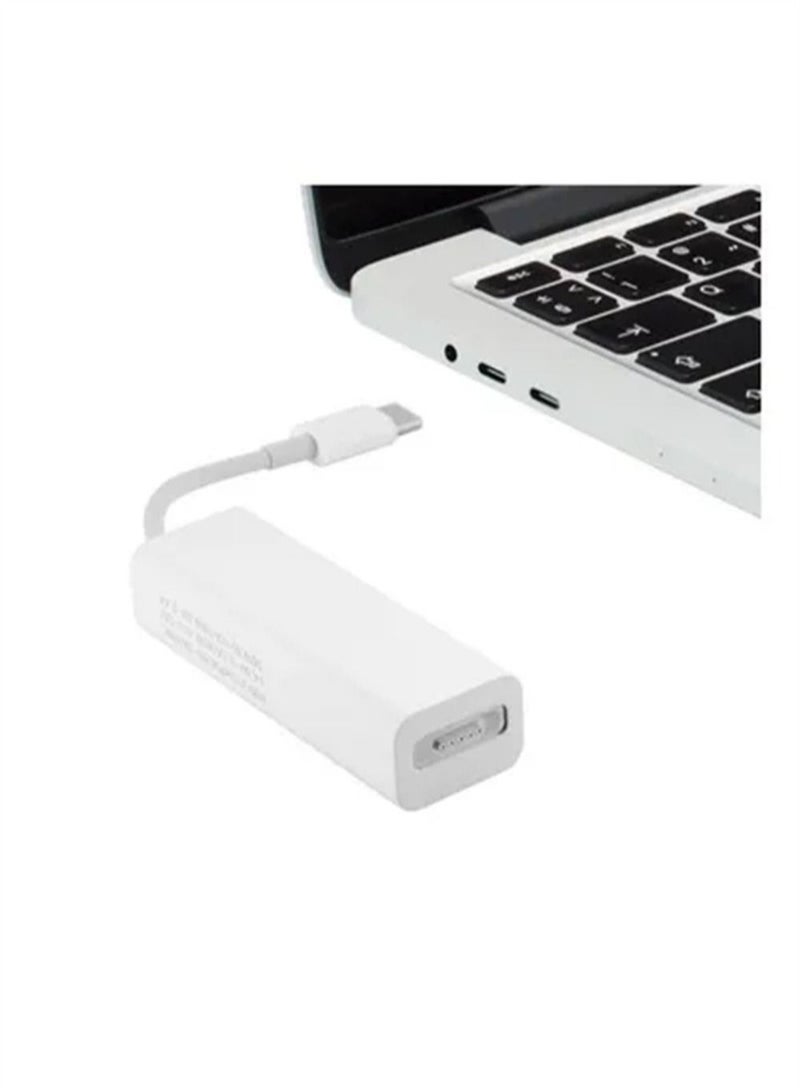 Captaintech Adaptador de carga USB C compatible con cargador magnético MacBook, convertidor USB C a magnético 1 y 2 para MacBook Pro Air, laptop, tableta, teléfonos y más dispositivos tipo C - Image 1