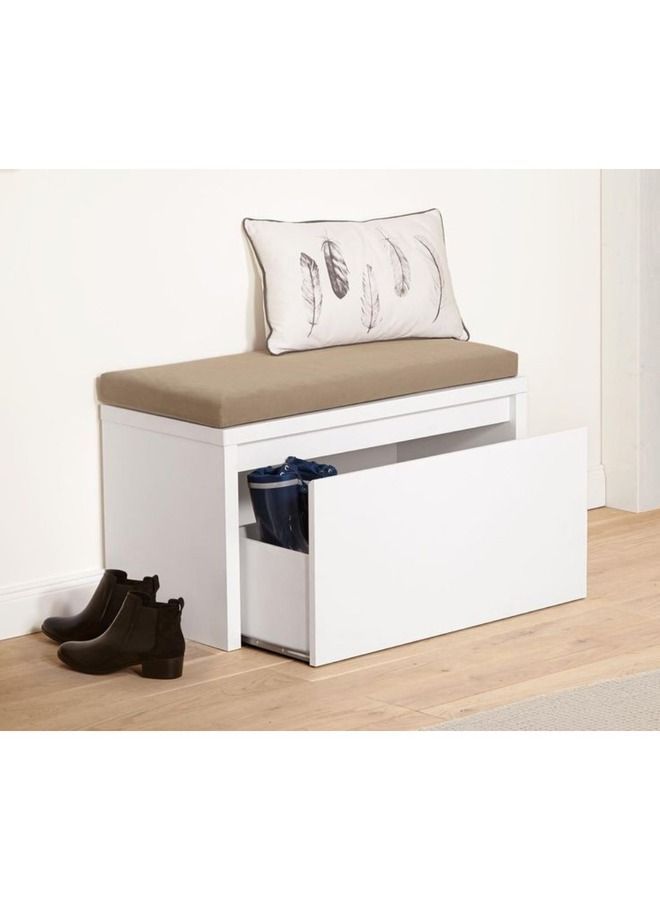 Generic SM.A12 Boots Organizer and Seat - White and Brown - 50*40*50 cm