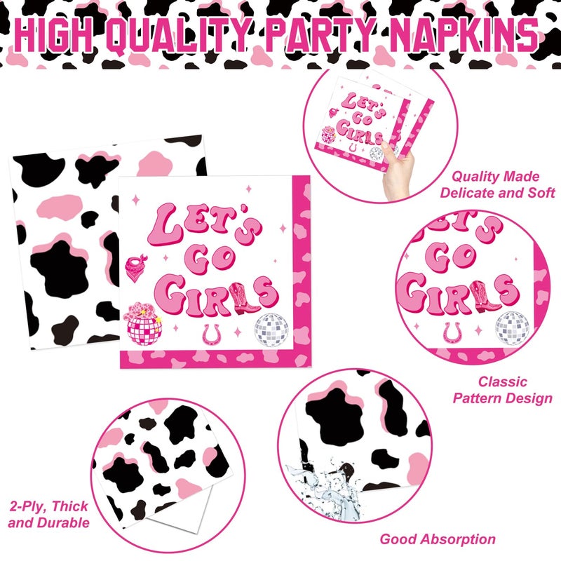 LINHAXM 131 PCS Cowgirl Birthday Party Decorations Disco Cowgirl Party Decorations - Includes Plates, Napkins, Cups, Banner, Hanging Swirl, Tablecloth, Balloon for Western Cowgirl Party Decorations, Serve 24 - Image 4