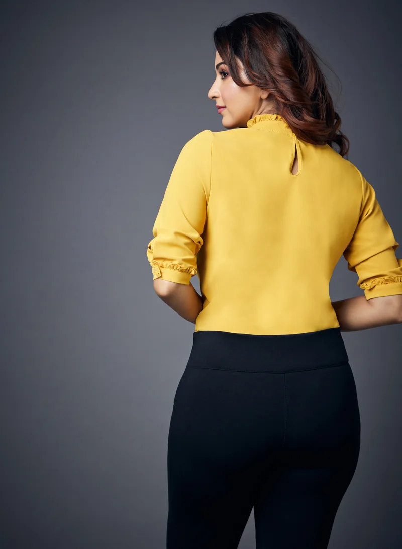 Zigzag Malbec Yellow Flowy Top