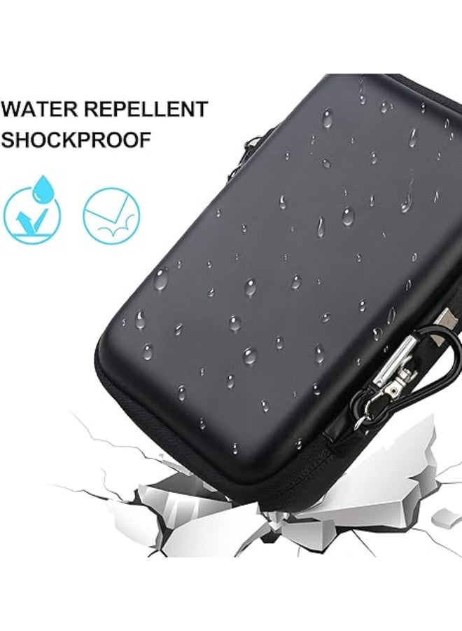 شنطة حمل للقرص الصلب لاسي المتين/ الصغير بمفنذ ثاندر بولت وUSB نوع C وهارد HDD المحمول الخارجي LAC9000298 بسعة 1 و2 و4 و5 تيرابايت ، شنطة تخزين واقية مضادة للصدمات من مادة ايفا للسفر، أسود - Image 3