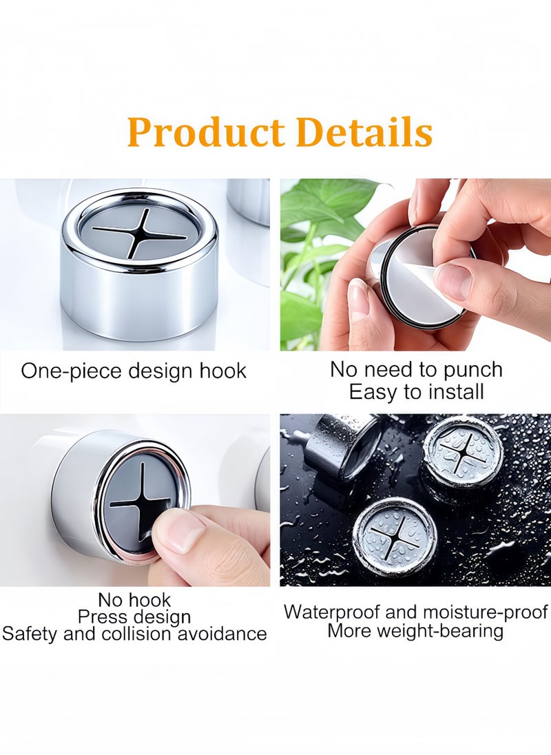 Peachjoy Self-Adhesive Kitchen Towel Holder Kitchen Hooks Round Wall Mount Hook Hand Towel Holder for Bathroom, Kitchen and Home, No Drilling 3 Pieces  - Image 5