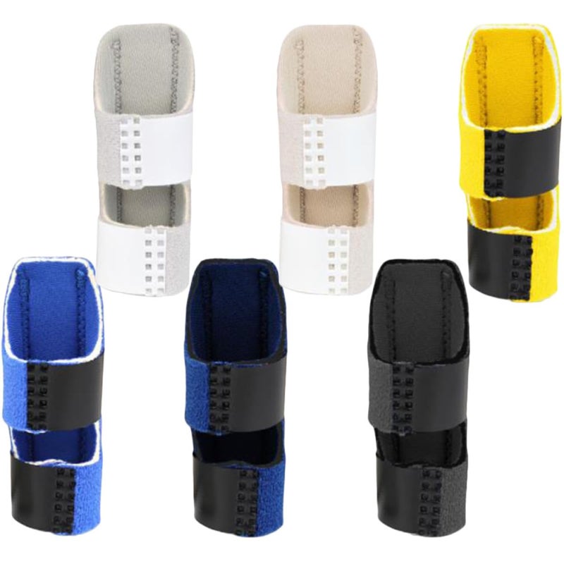 6pcs Breathable Finger Splint Brace Support Wrap Set, Adjustable Finger Protection Sleeve for Sprains and Rehabilitation, Outdoor Hand Joint Stabilizer for Injury - Image 1