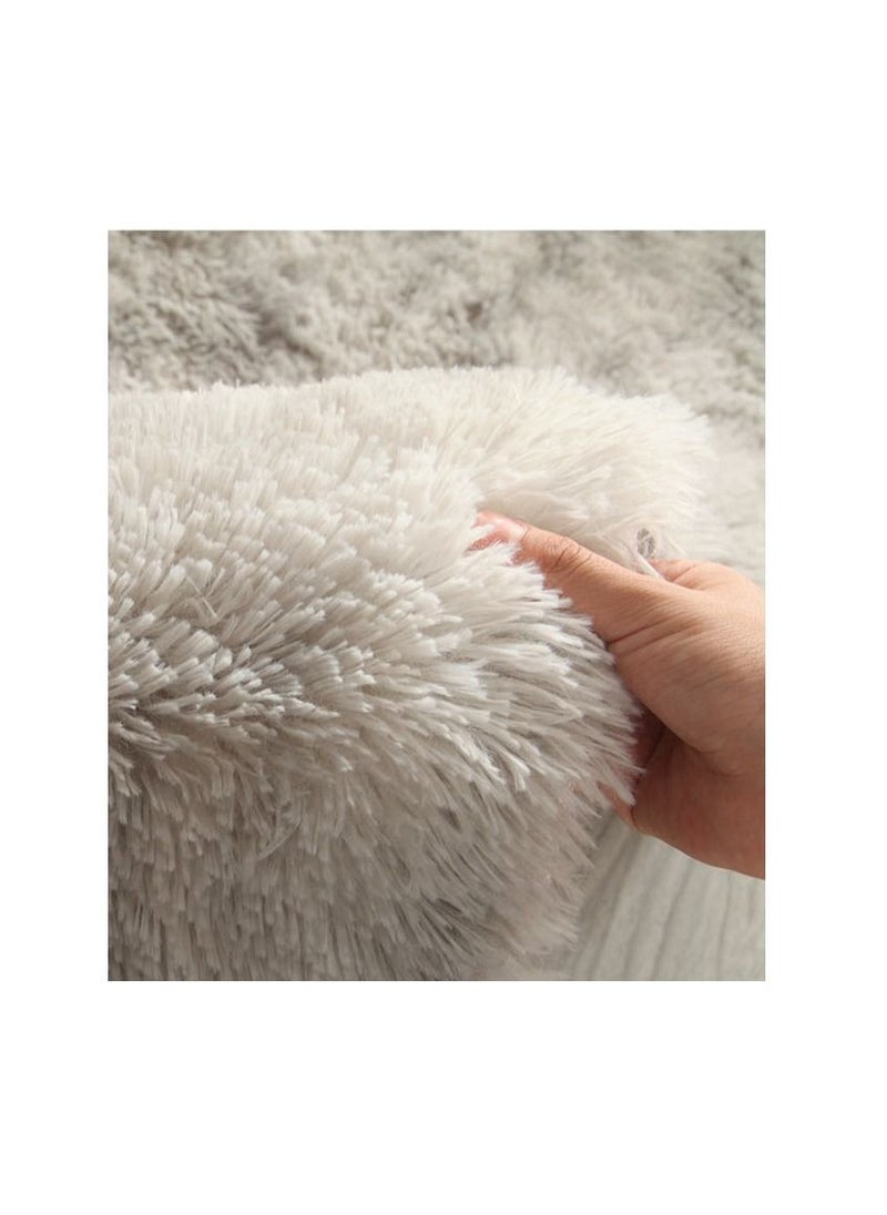 Modern Wool Fluffy Floor Mat Carpet with Anti slip High Pile Bottom with Upgraded Foam (Size 120×160CM), Rectangle