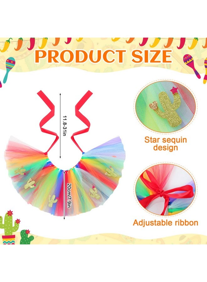 JaGely 4 Pieces Pet Mexican Costume Dog Outfit Accessories Includes Mexican Cinco De Mayo Pet Sombrero Hat, Triangle Dog Bandana Glasses and Tulle Tutu Skirt for Medium Large Pets Mexican Costume - Image 3
