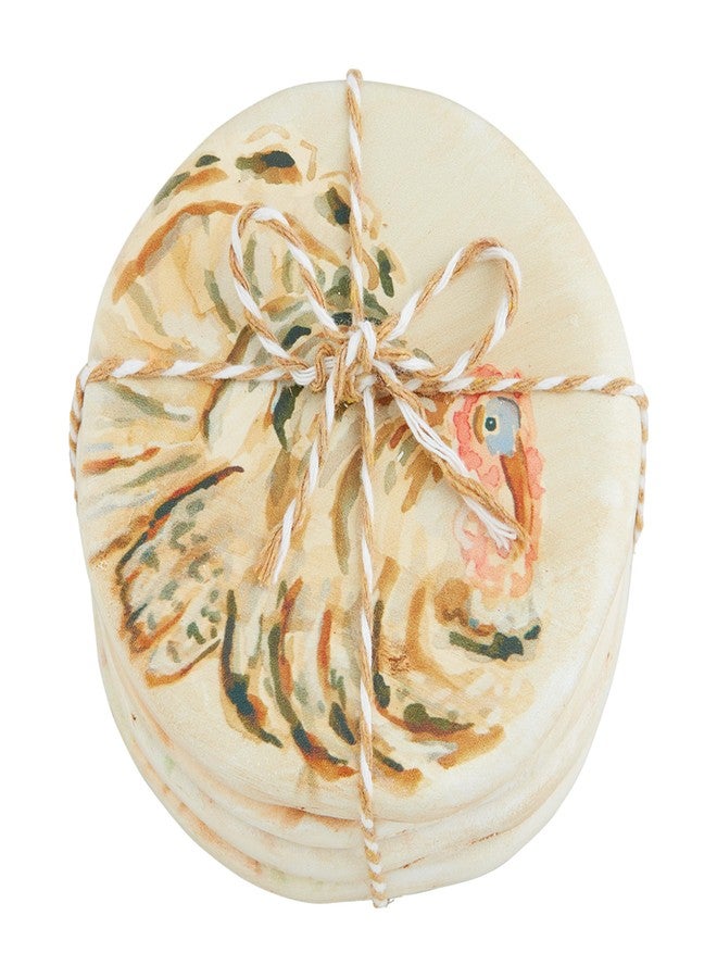 Mud Pie Gather Resin Coaster Set; 3 1/2" Dia