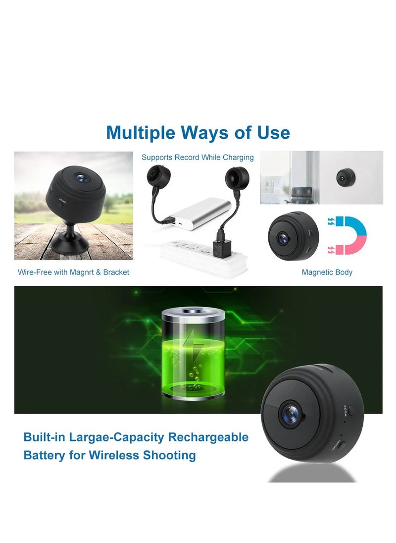 Generic - A9 Mini WiFi Camera with HD 1080P Resolution, 2.4G Wireless Connectivity, Voice Recording Capability, Night Vision, and Home Security Surveillance Functionality - Image 1