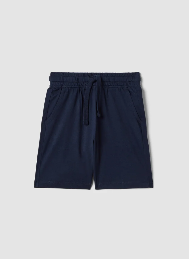 او في اس OVS Boysâ€™ Regular-Fit Pure Cotton Blue Shorts