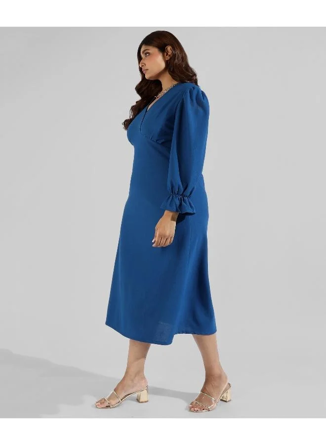 Instafab Plus Instafab Plus Women Solid Stylish Back Button Casual Dresses