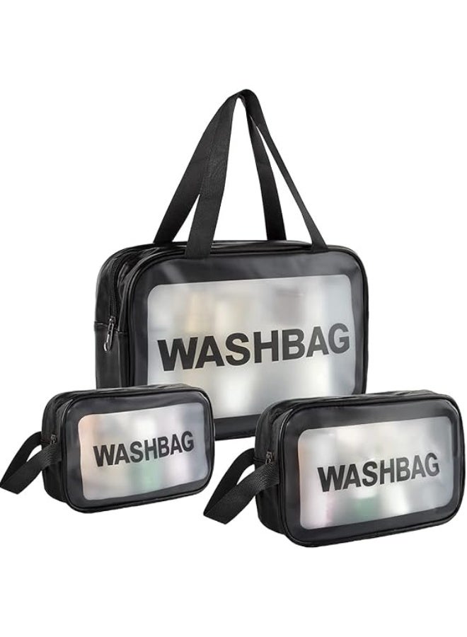3pcs Clear Cosmetic Bag – Travel Makeup Bag Set for Women, Waterproof - Image 1