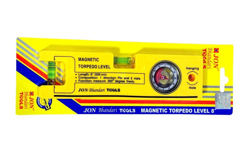 Jon Bhandari Tools 360° Magnetic Spirit Level with 2 Vials & Direction Pin – High Accuracy Bubble Level Tool for Horizontal & Vertical Measurements for DIY, Woodworking, Construction, Professional Use - Image 1
