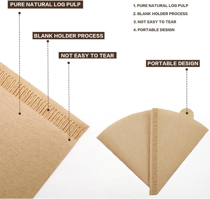 ECVV 100 Count Disposable Coffee Paper Filters 2-4 cups, Size #2 Coffee Filters Cone Unbleached Disposable Coffee Filters, Cone Paper Fits for Drip and Compatible with Pour Over Coffee Maker - Image 3