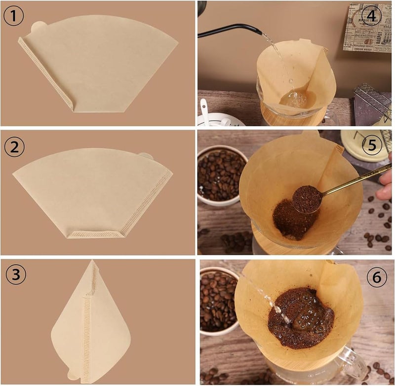 ECVV 100 Count Disposable Coffee Paper Filters 2-4 cups, Size #2 Coffee Filters Cone Unbleached Disposable Coffee Filters, Cone Paper Fits for Drip and Compatible with Pour Over Coffee Maker - Image 4