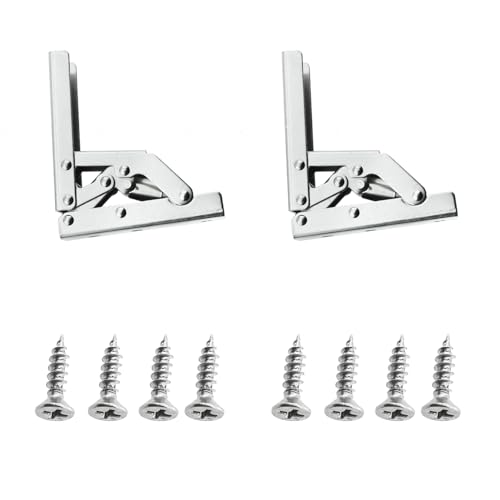 TAODAN 2PCS Cold Rolled Steel 90 Degree Folding Hinge Flush Conversion 180 Degree Countertop Support Concealed Hinge with Screws Suitable for Kitchen Cabinet Wardrobe Bookcase Door Connection - Image 1