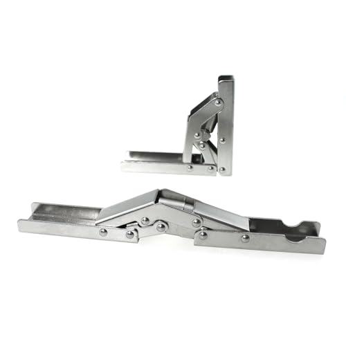 TAODAN 2PCS Cold Rolled Steel 90 Degree Folding Hinge Flush Conversion 180 Degree Countertop Support Concealed Hinge with Screws Suitable for Kitchen Cabinet Wardrobe Bookcase Door Connection - Image 3