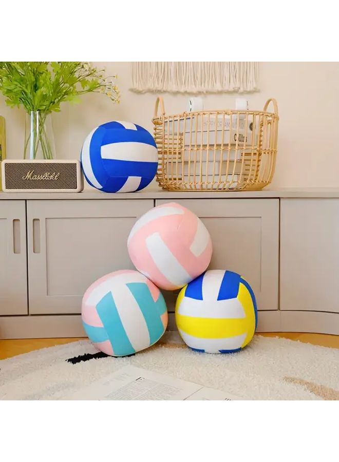 Blue White Volleyball Plush Toy 23cm Soft Cuddly Stuffed Ball Gift for Sports Fans - Image 3