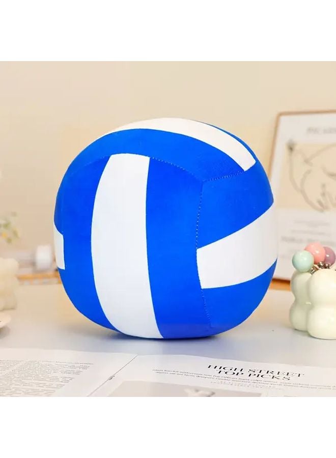 Blue White Volleyball Plush Toy 23cm Soft Cuddly Stuffed Ball Gift for Sports Fans - Image 1