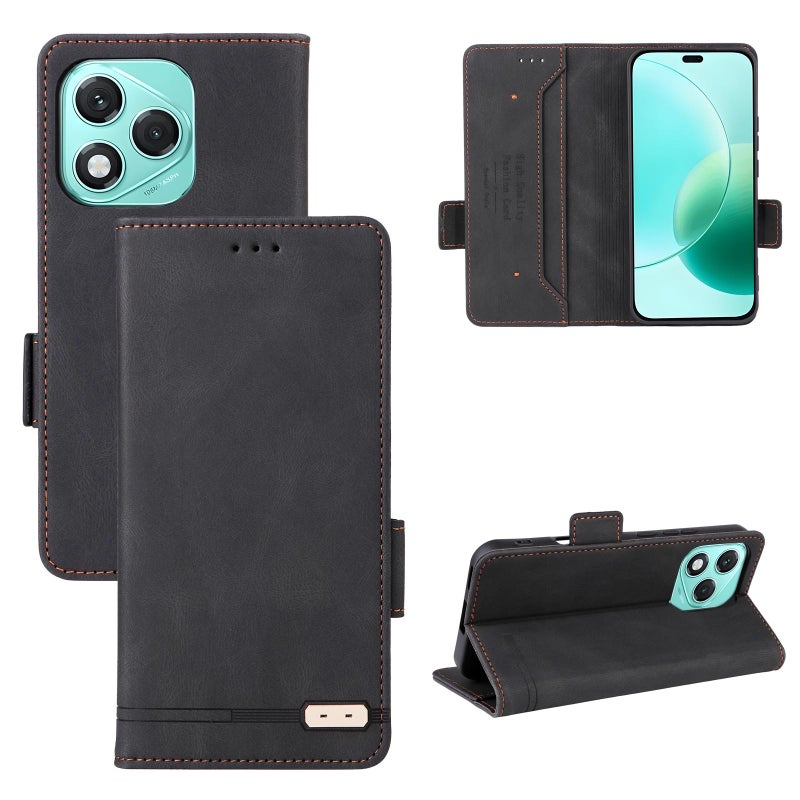 HuHa Case Cover For Honor 400 Lite Global Magnetic Clasp Flip Leather Phone Case(Black) - Image 1