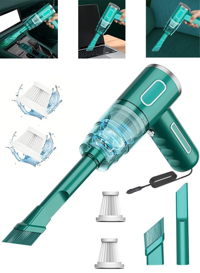 Generic Handheld Cordless Car Vacuum Cleaner, 120W Double Suction Power, Powerful Dual Filter, Deep Vacuuming, For Car, Home, Office, Kitchen, PS4pcs Laptop, Mini Rechargeable Vacuum Cleaner  - Image 1