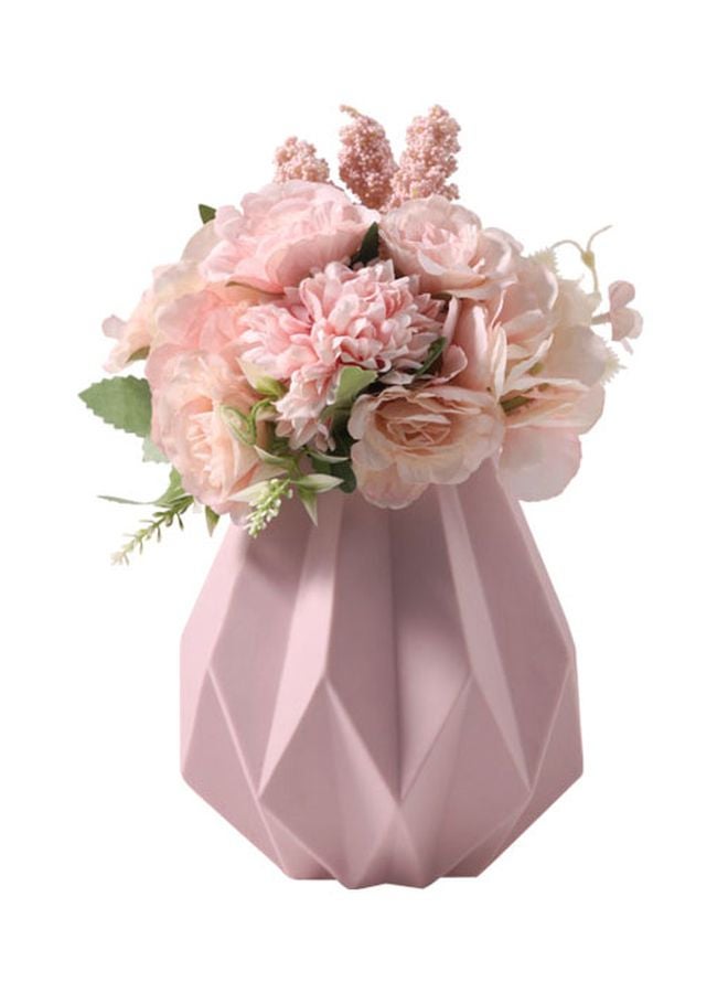 NIBEMINENT Decorative Flower Vase Cherry Pink 14x13cm - Image 3