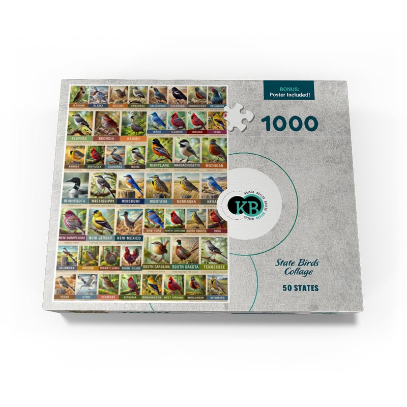 MyPuzzle.com MyPuzzle State Birds Series: 50 State Birds Collage, Vol.1 - Premium 1000 Piece Jigsaw Puzzle for Adults - Image 4