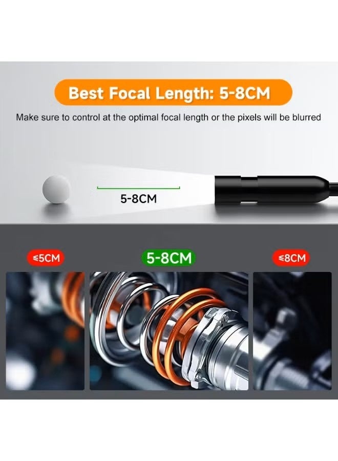 بلو فاير كاميرا فحص صناعية Endoscope Borescope بدقة HD 1080P مع شاشة IPS بحجم 4.3 بوصة – كاميرا ثعبانية مقاومة للماء IP68 بقطر 8 مم | 8 مصابيح LED قابلة للتعديل، كابل صلب مرن بطول 2م–100م | بطارية قابلة لإعادة الشحن 2600mAh | أداة فحص السيارات والأنابيب والصرف الصحي والجدران والآلات الصناعية - Image 3