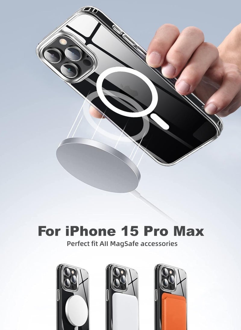 Case Compatible with iPhone 15 Pro Max Phone Case [Fits MagSafe][10FT Drop Resistant] Crystal Clear Shockproof Slim Fit for Phone 15 Pro Max Cases - Image 2