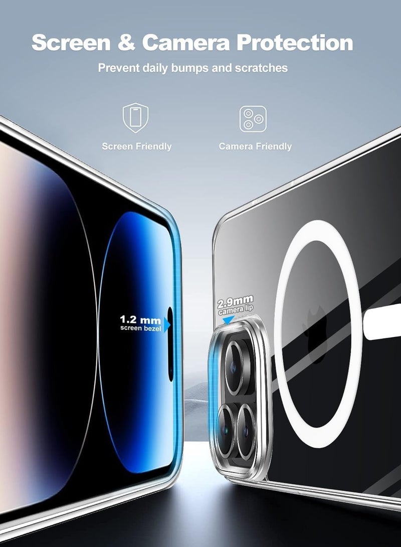 Case Compatible with iPhone 15 Pro Max Phone Case [Fits MagSafe][10FT Drop Resistant] Crystal Clear Shockproof Slim Fit for Phone 15 Pro Max Cases - Image 4