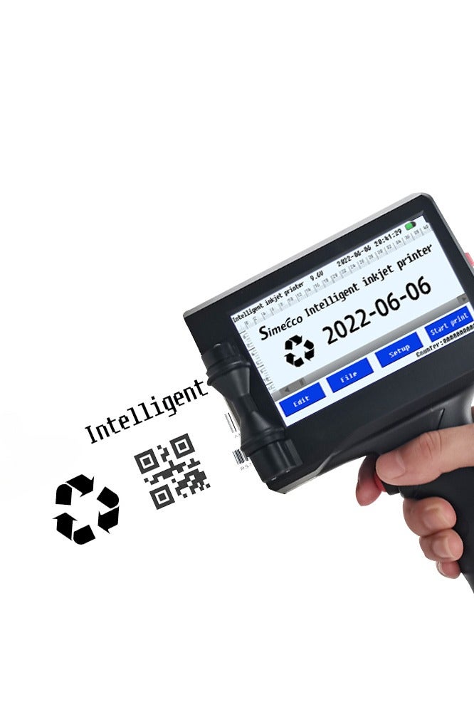 Handheld Inkjet Printer for Date Code, Logo, Barcode & QR Code Printing, 4.3" Color Touchscreen, High-Speed Processor, Fast Dry Ink Cartridge, Adjustable Print Height, 600DPI Precision, Battery Operated, Easy to Use for Business & Commercial Printing on Metal, Plastic, Wood, Glass, and More - Image 1