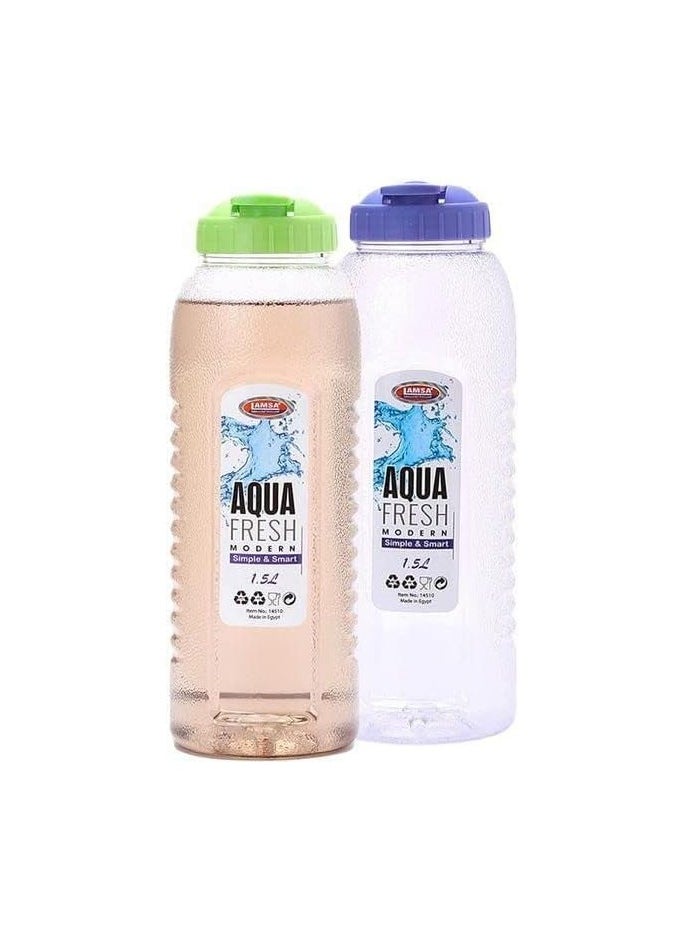 Lamsa Plast Set Of 2 Plastic Water Bottle - 1.5 L, Multi Color
