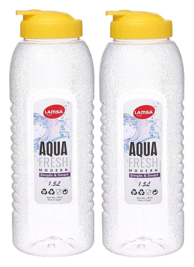 Lamsa Plast Set Of 2 Plastic Water Bottle - 1.5 L, Multi Color