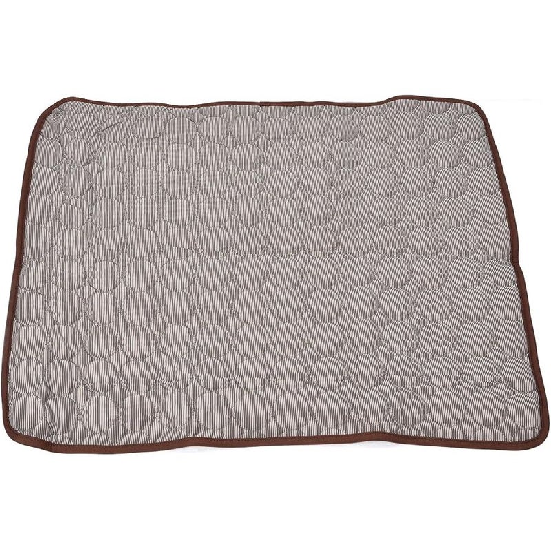 Brown Pet Cooling Mat Breathable Soft Summer Dog Cat Sleeping Pad For Kennel Sofa Bed Floor XS - Image 1