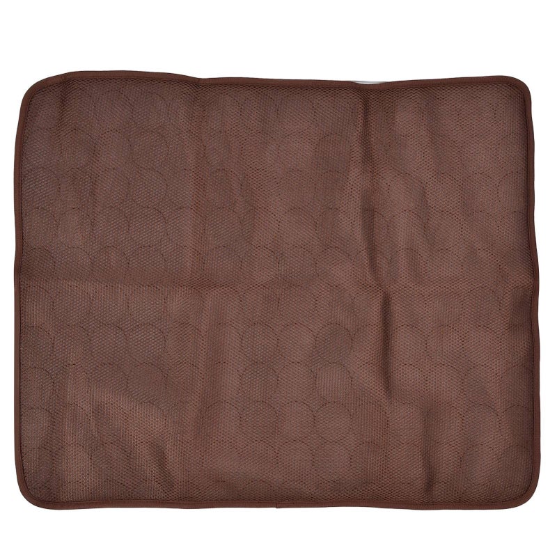 Brown Pet Cooling Mat Breathable Soft Summer Dog Cat Sleeping Pad For Kennel Sofa Bed Floor XS - Image 5